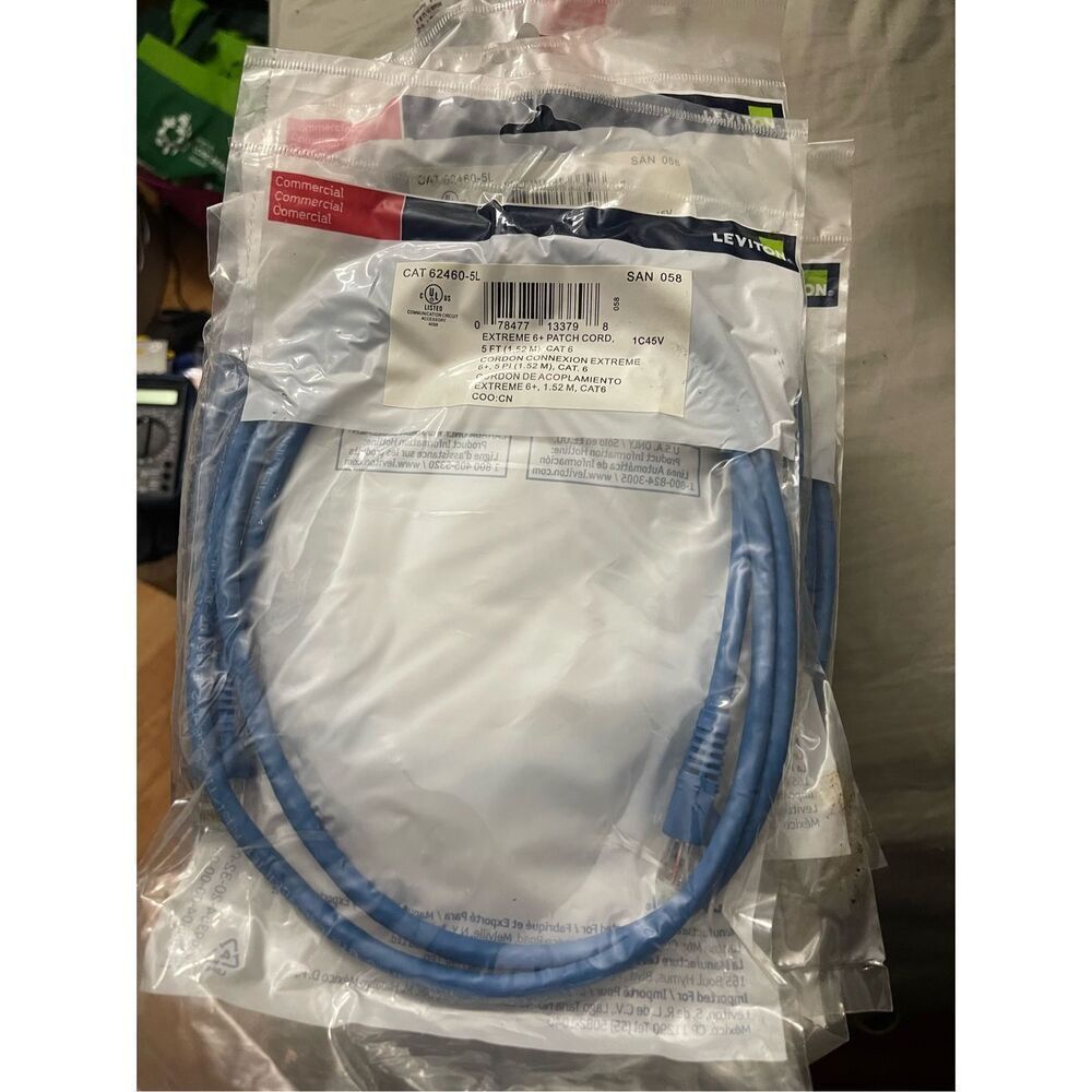 14 pcs Bulk Leviton EXTREME CAT 6+ PATCH CORD 5 FT cable commercial